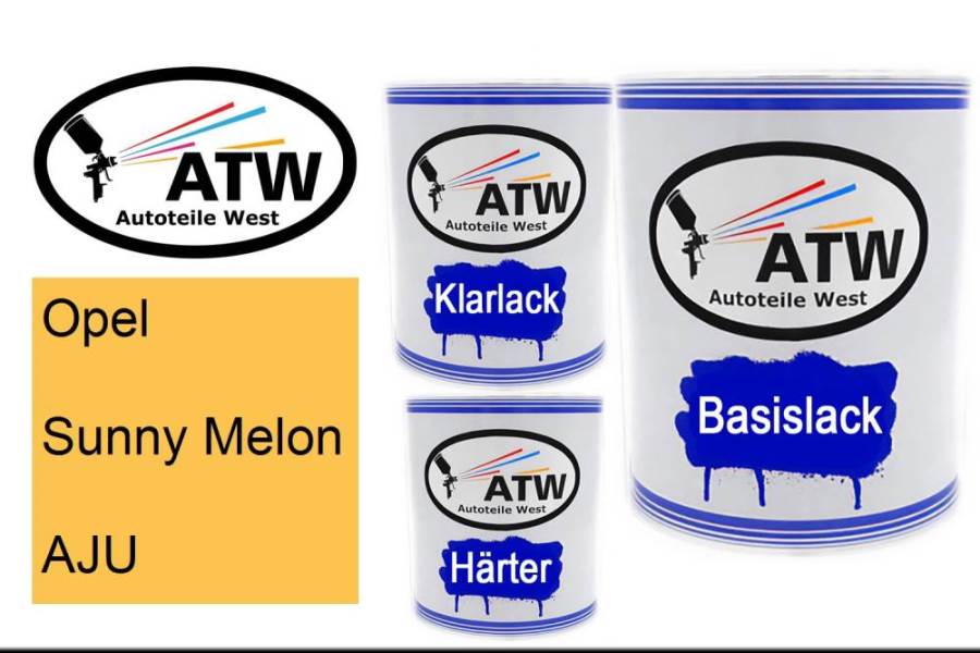 Opel, Sunny Melon, AJU: 1L Lackdose + 1L Klarlack + 500ml Härter - Set, von ATW Autoteile West.